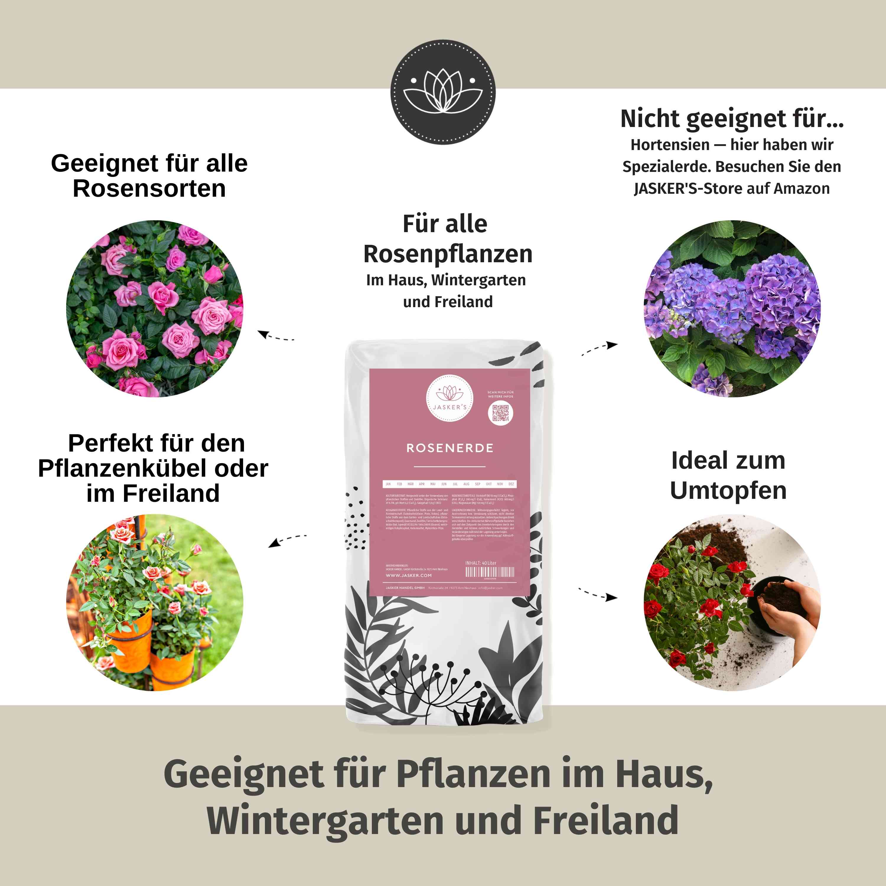 Rosenerde Bio 10 Liter - Blumenerde für Rosen - Erde für Rosen kaufen