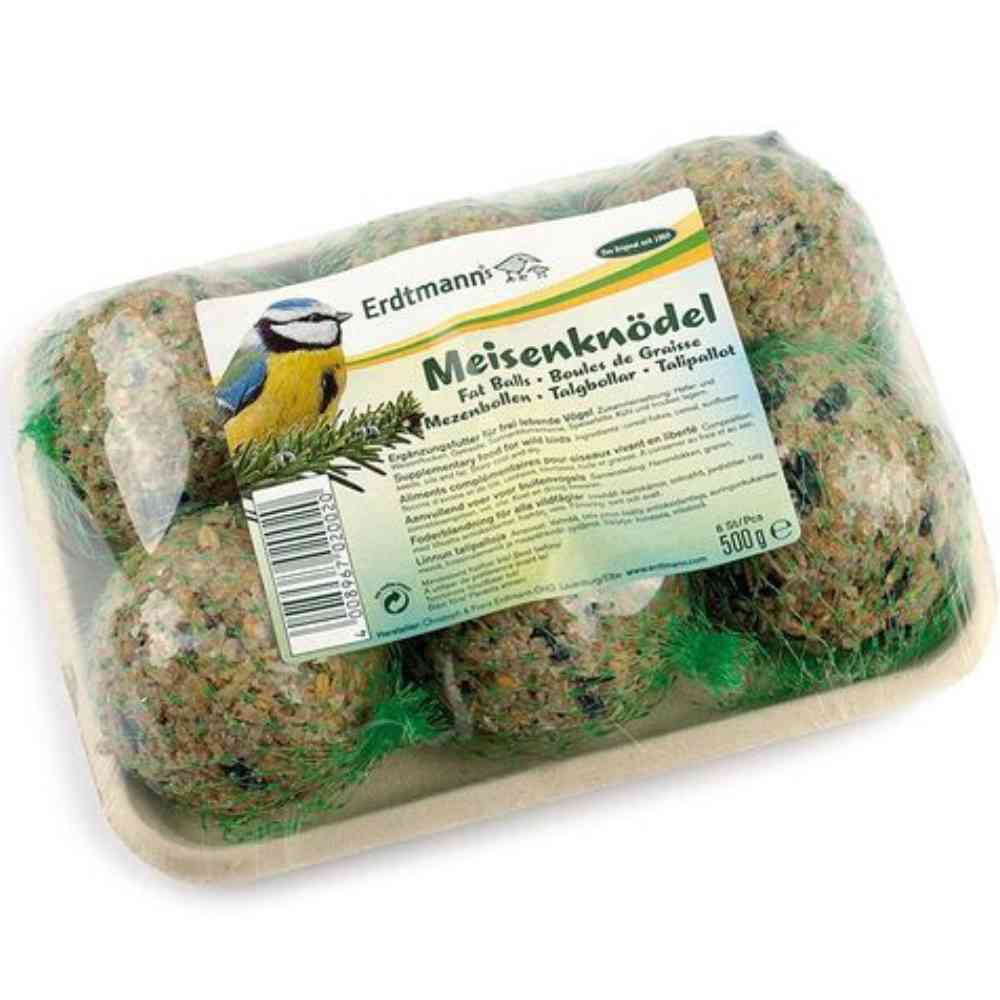 6 Meisenknödel mit Netz auf der Schale - 500g