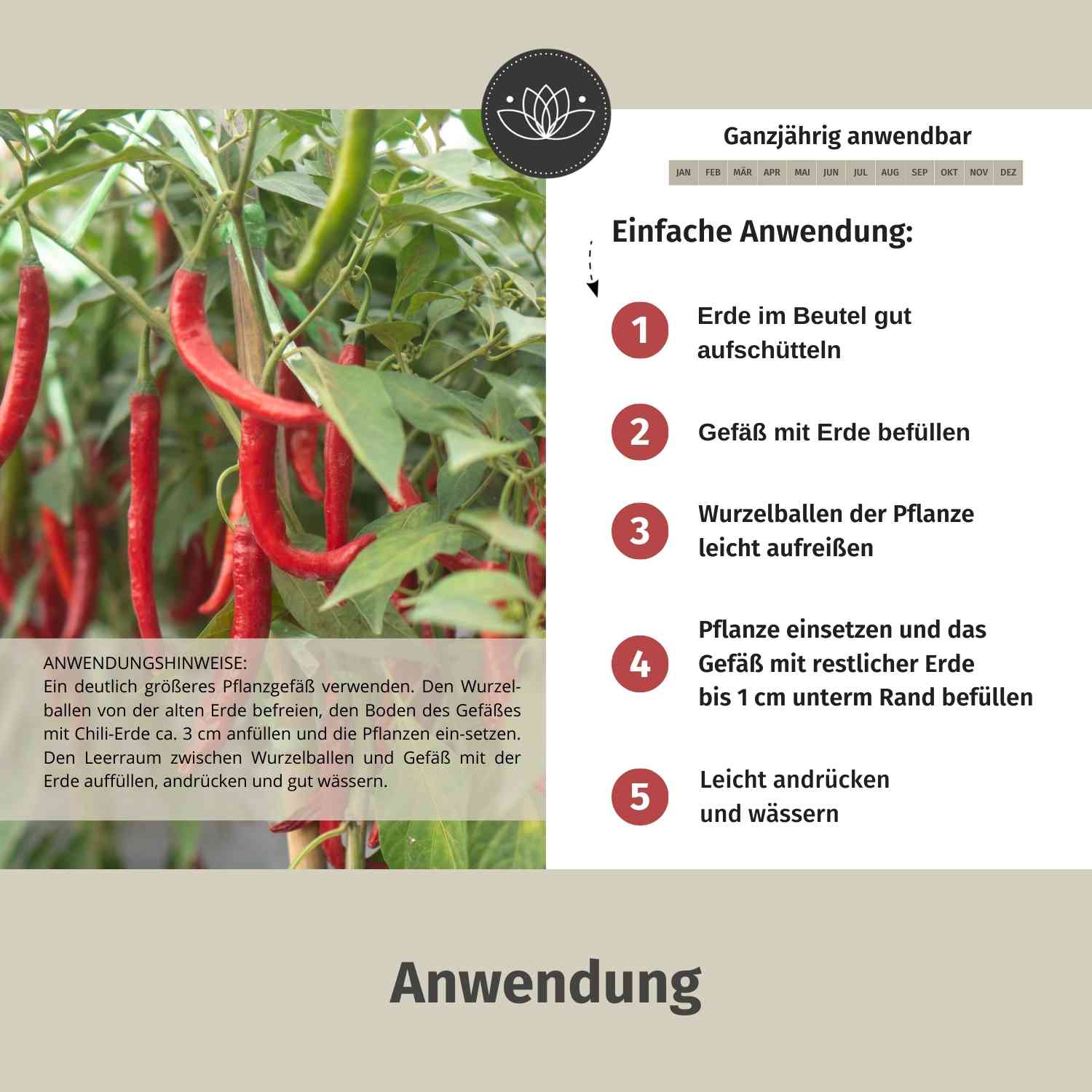 Chilierde Bio 40L - Erde für Chilis