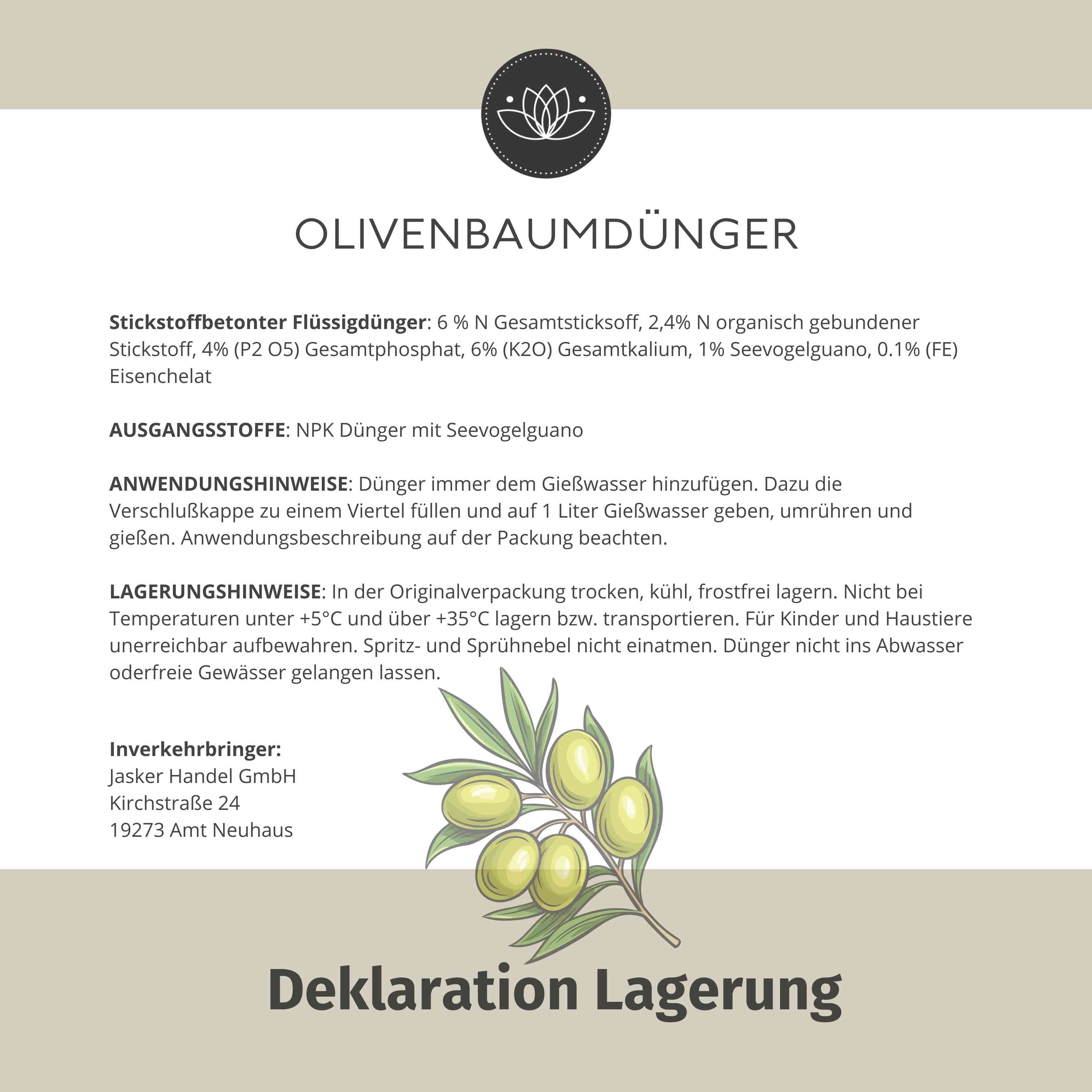 Olivenbaum Dünger flüssig 500 ml - Oliven Dünger - Dünger für Olivenbaum