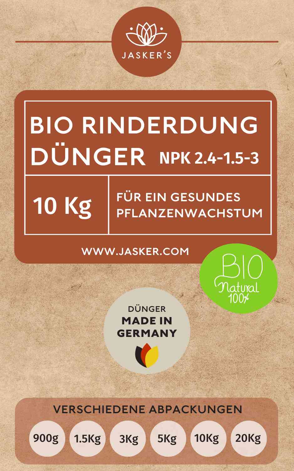 Bio Rinderdung Dünger 10Kg