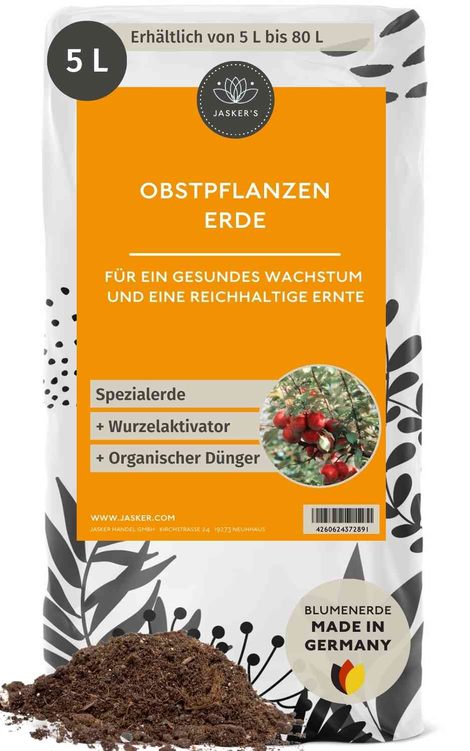 Bio Erde für Obstpflanzen & Obsterde 5 L