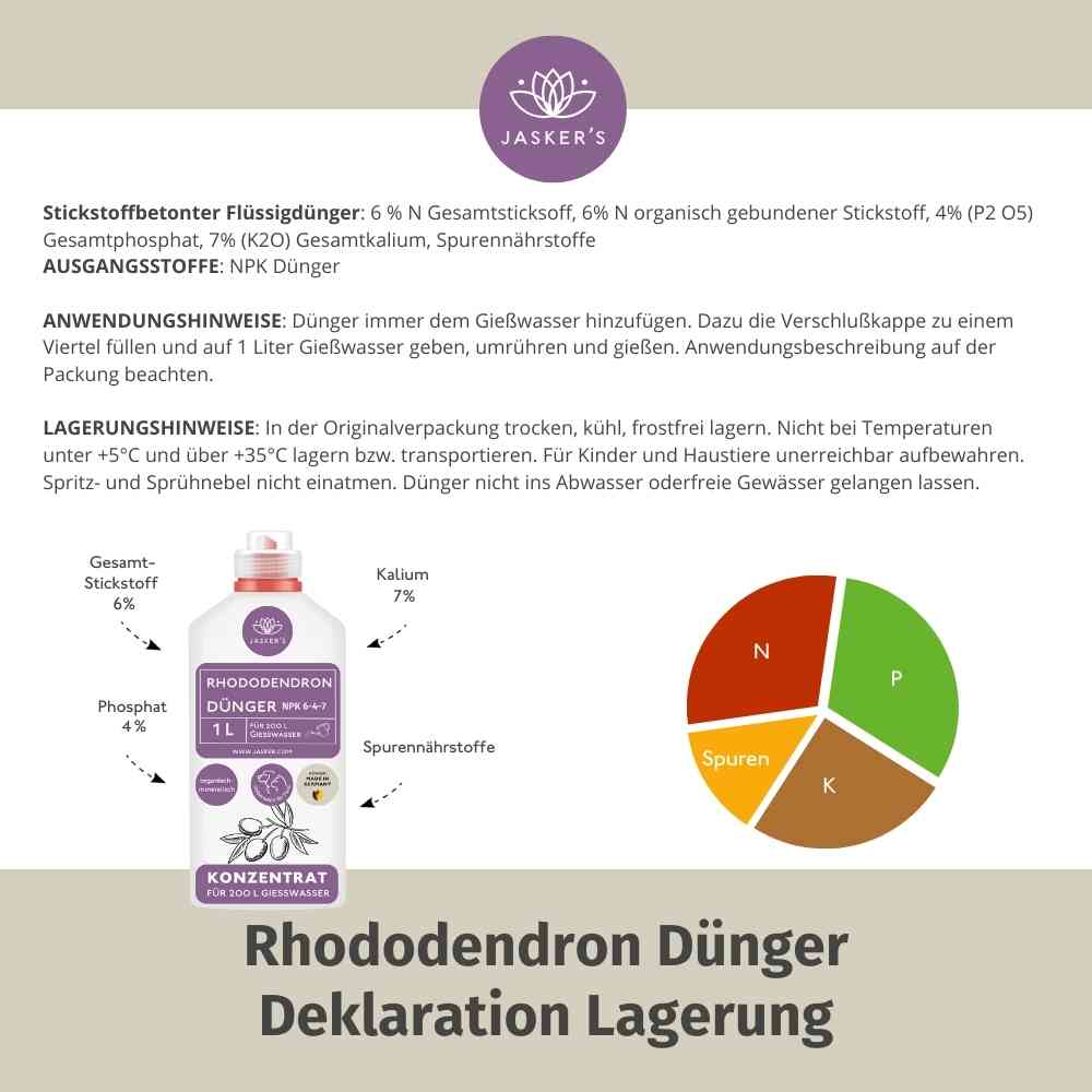 Rhododendron Dünger flüssig 2 L Konzentrat - Flüssigdünger für Rhododendron