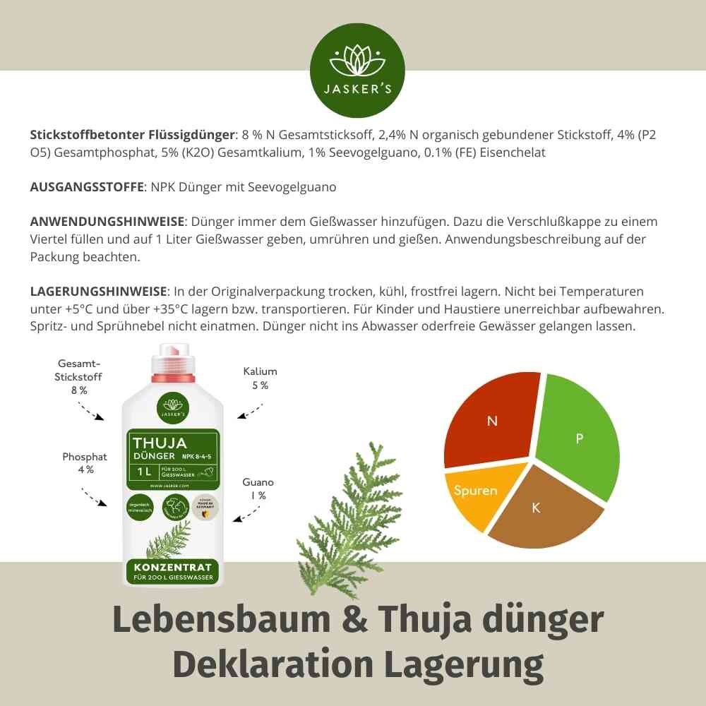 Thuja Dünger flüssig 3 Liter Konzentrat - Flüssigdünger für Koniferen